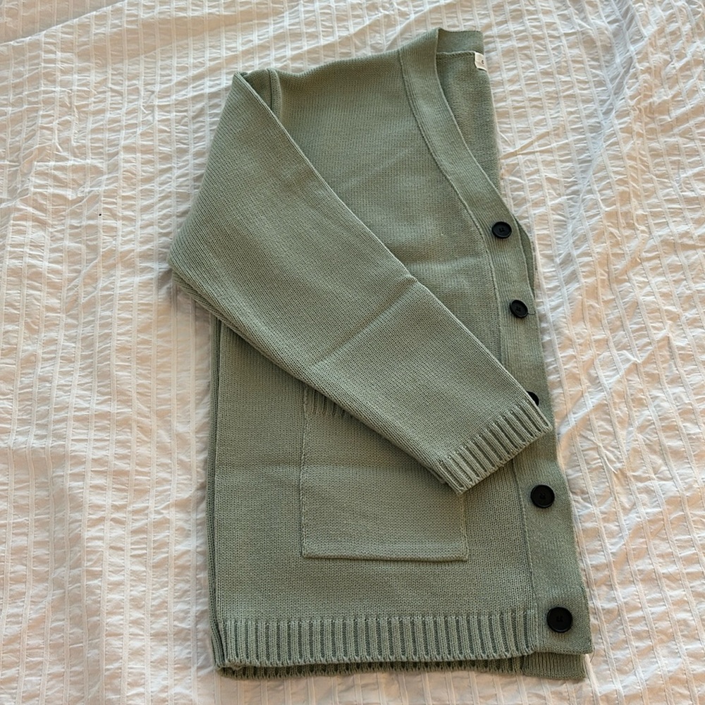 Oversized mint green chunky cardigan